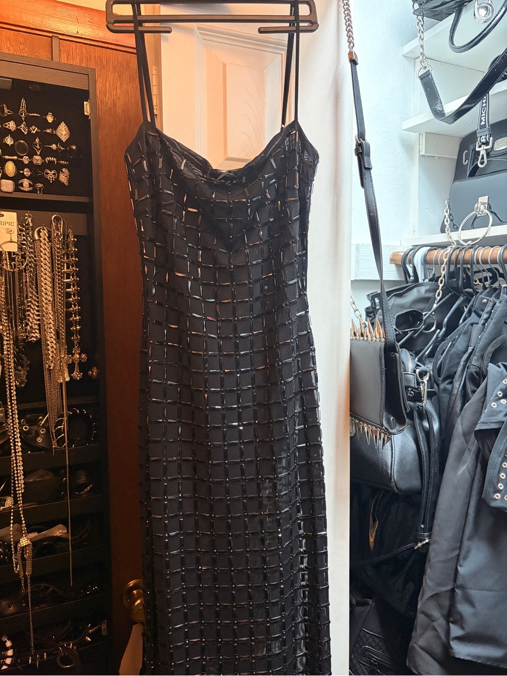 AKIRA Black Sheer Maxi Dress with Thin Straps - Picture 4 of 5